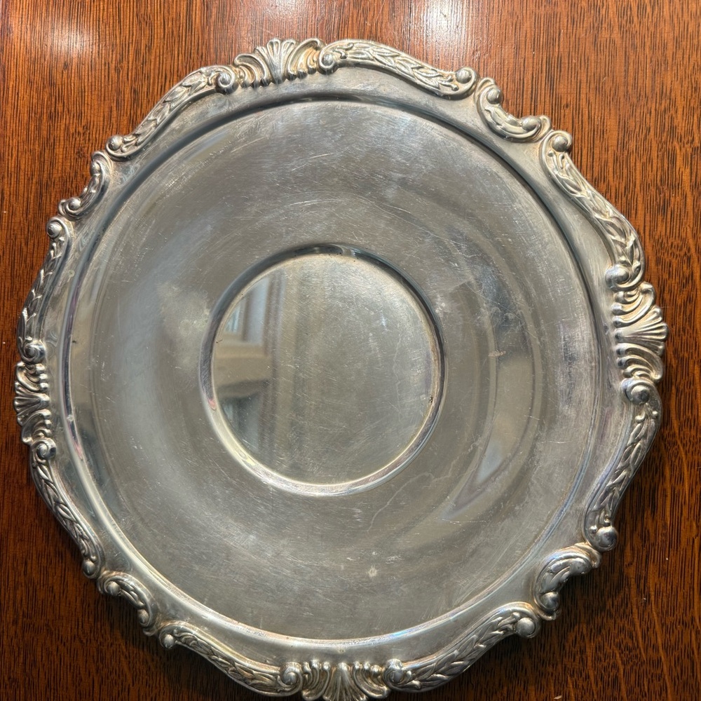 Elegant Silver Plate Tray Decorative Plate